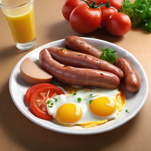 Tomato and Egg with Cheese, Sausage and Chicken Fillet