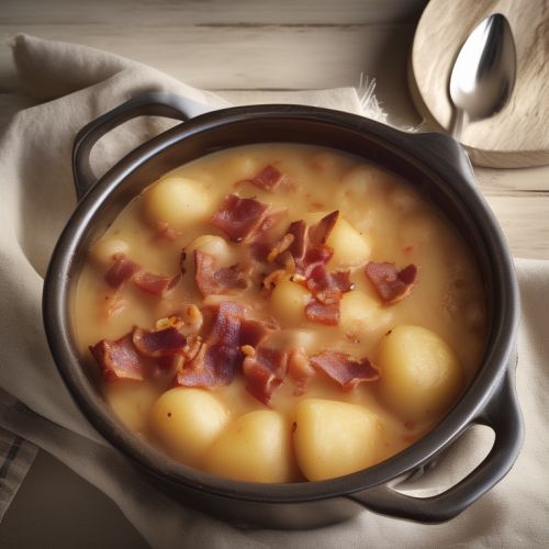 Potato Stew with Flour-coated Cheesy Bacon