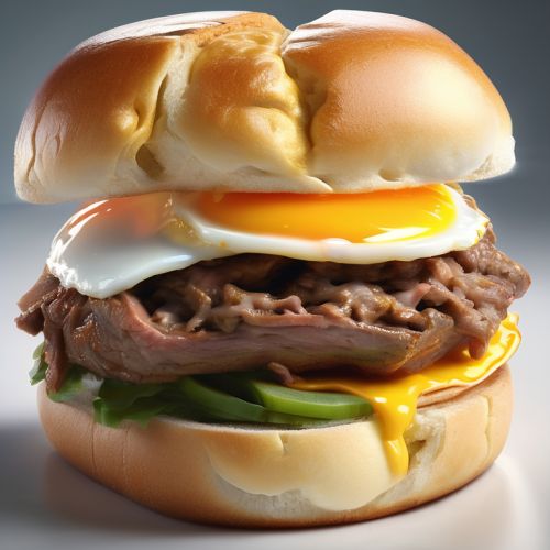 Cheesy Beef and Egg Sandwich