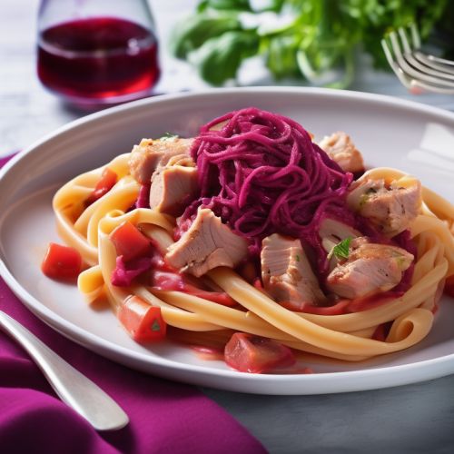 Pork and Tomato Pasta with Beetroot Sauce