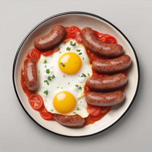 Sausage, Cheese, Tomato and Egg Dish