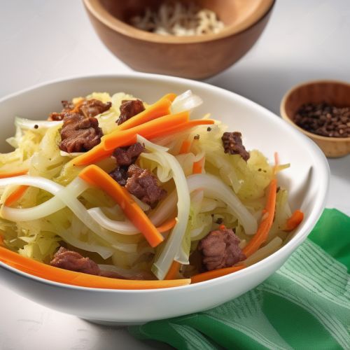 Cabbage Onion Carrot Meat Stir-Fry