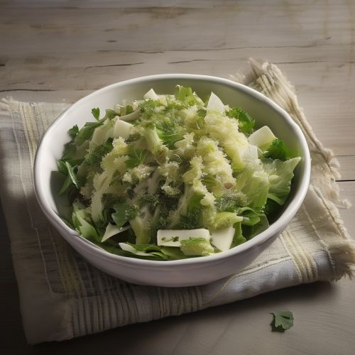 Ensalada de trozos de lechuga con hierbas congeladas