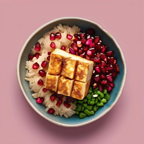 Tofu Rice Bowl with Pomegranate