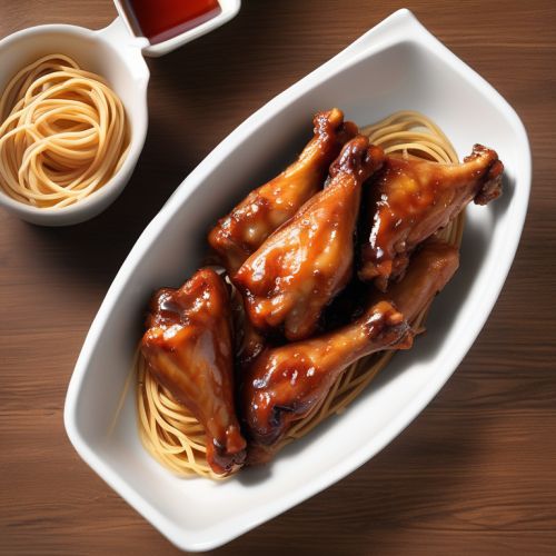 Chicken Wings with Soy Sauce Spaghetti