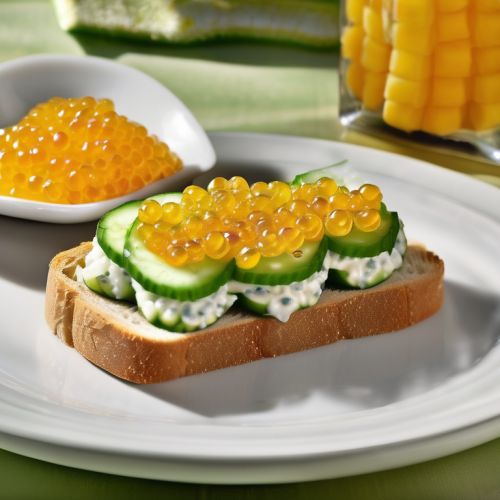 Cucumber and Squash Caviar Sandwich