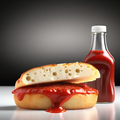 Cheese Bread with Tomato Ketchup Sauce