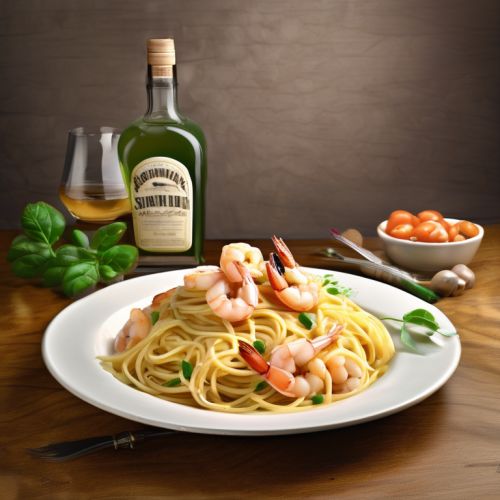 Shrimp Spaghetti with Lemon-Whiskey Sauce