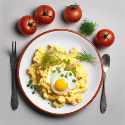Scrambled Eggs with Tomatoes and Onions