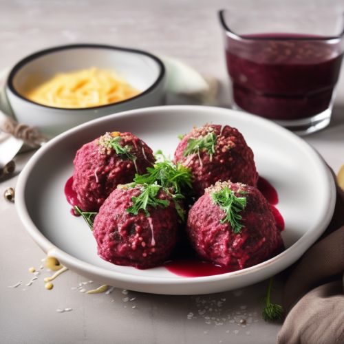 Beetroot Meatballs with Buckwheat and Melted Cheese