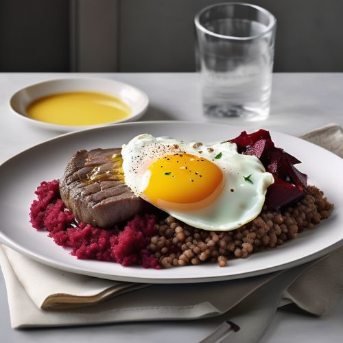 Meat with Buckwheat and Beets