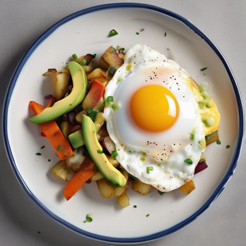 Potato and Vegetable Hash with Avocado