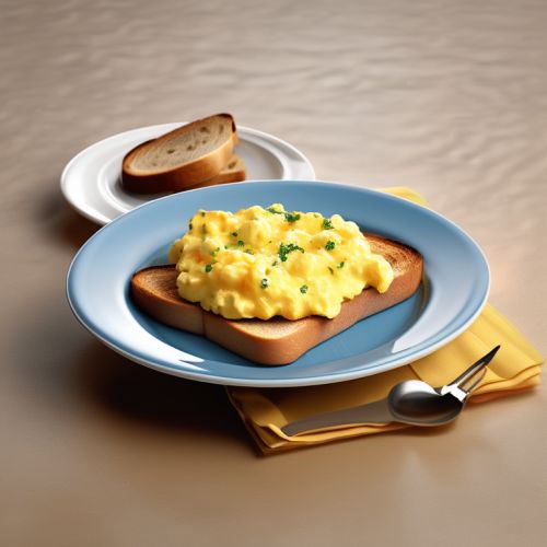 Scrambled Eggs with Sausage and Toast