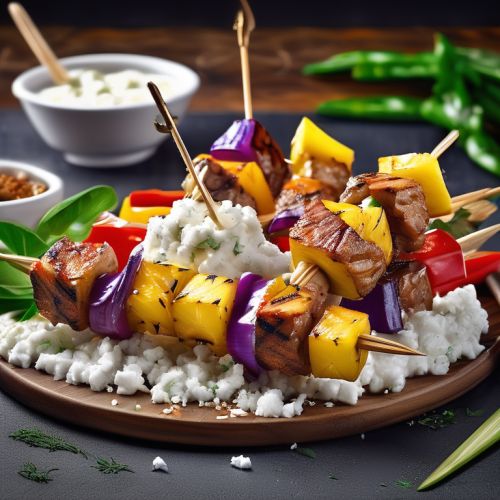 Grilled Pineapple and Meat Skewers