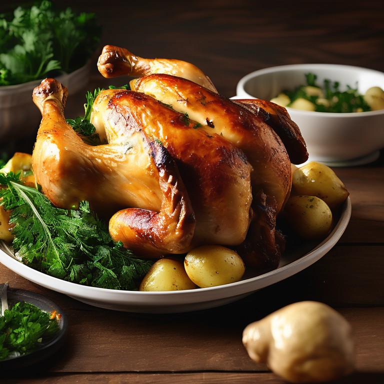 Roasted Chicken with Parsley Potatoes