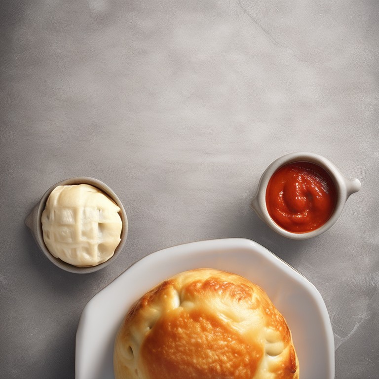 Cheese Stuffed Dough with Tomato Sauce