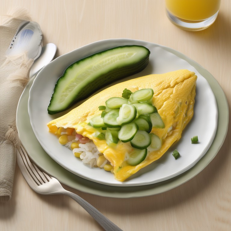 Omelette with Trout and Cucumber
