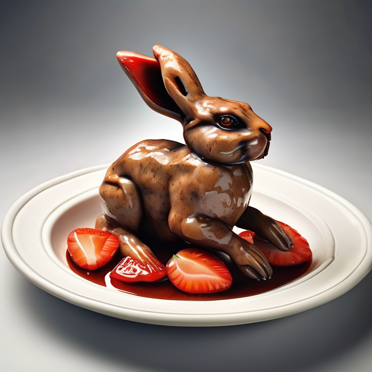 Soy Lemon Rabbit with Tomato and Strawberry Sauce