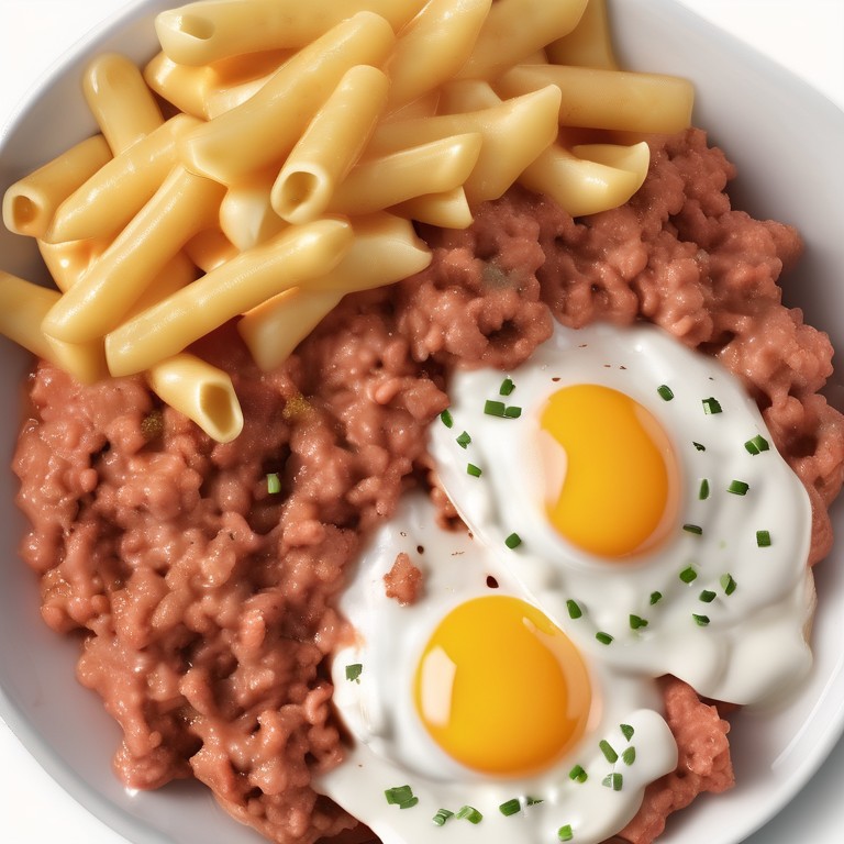 Macaroni with Eggs and Meat