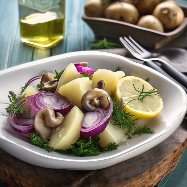 Potato and Salted Mushroom Salad