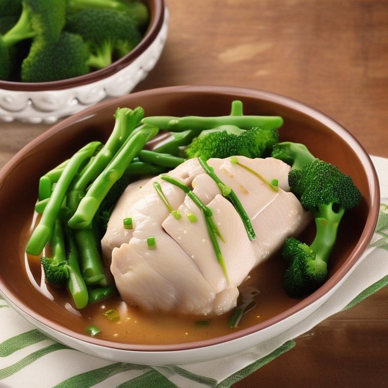 Steamed Chicken with Broccoli and Green Beans
