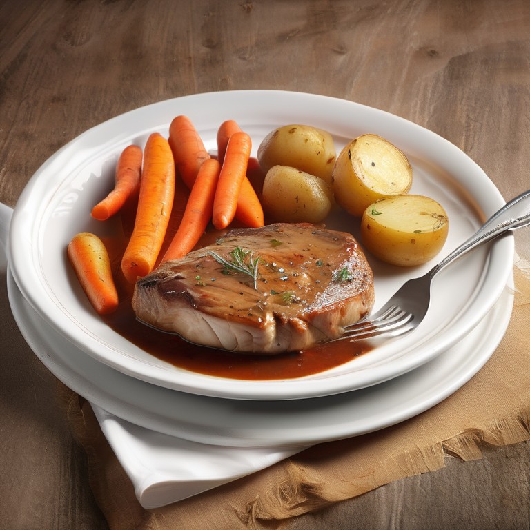 Braised Turkey Steak with Potatoes and Carrots