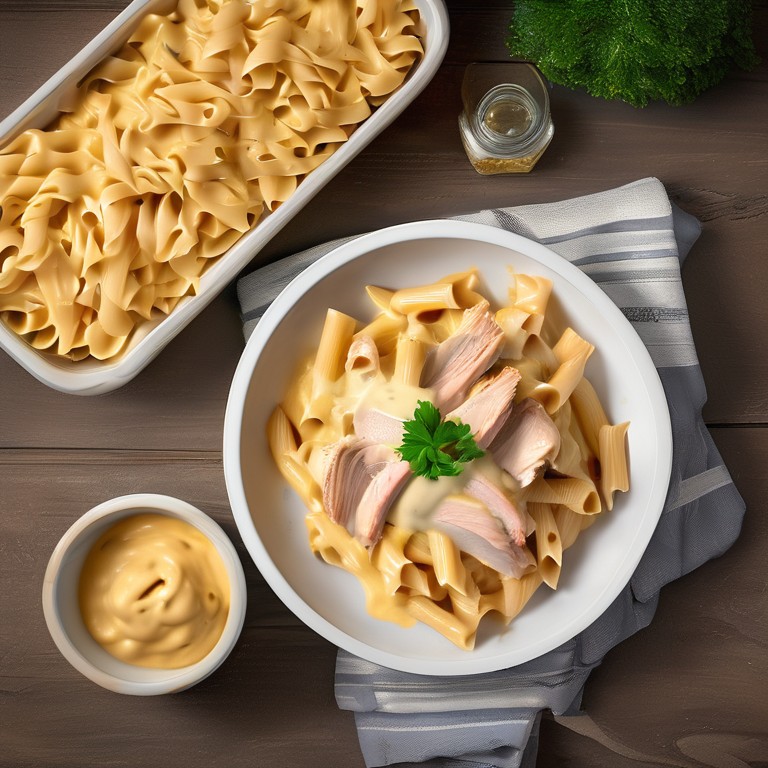 Creamy Dijon Mustard Pasta with Chicken and Cheddar Cheese