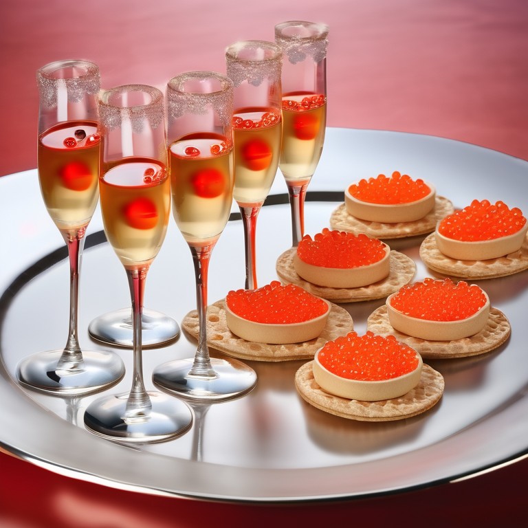 Champagne and Red Caviar