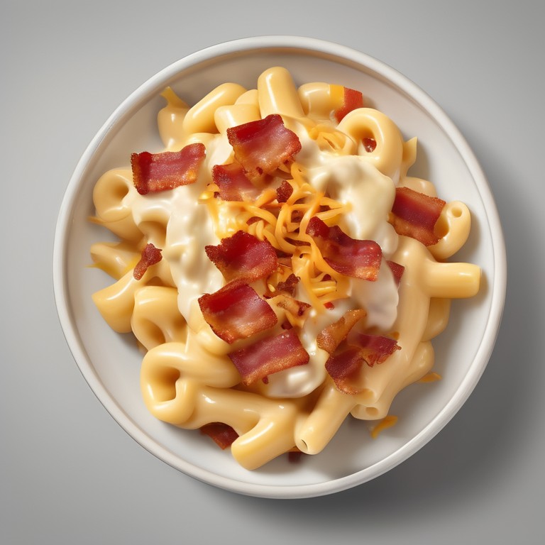 Macaroni with Mayo, Cheese, Bell Pepper, and Bacon