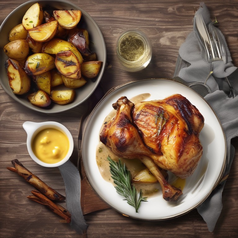 Grilled Chicken with Spiced Butter and Roasted Potatoes