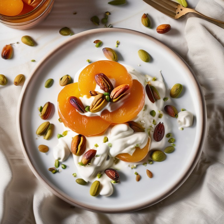 Roasted Apricots with Ricotta, Honey & Pistachio Crunch