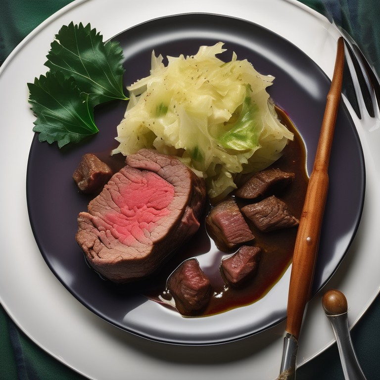 Birch Leaf and Cabbage Stuffed Beef