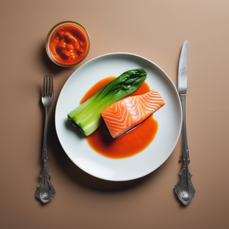 Lachs mit Pak Choi und Paprika
