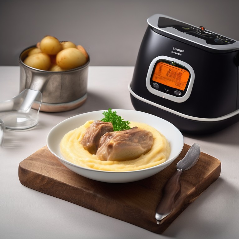Potato Puree with Rabbit in a Multicooker