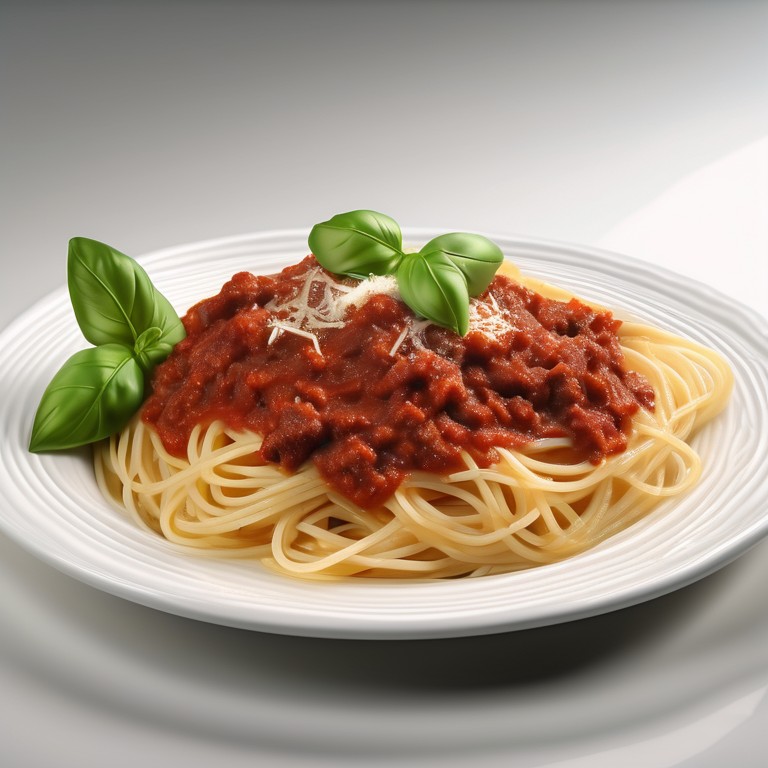 Spaghetti with Meat and Tomatoes