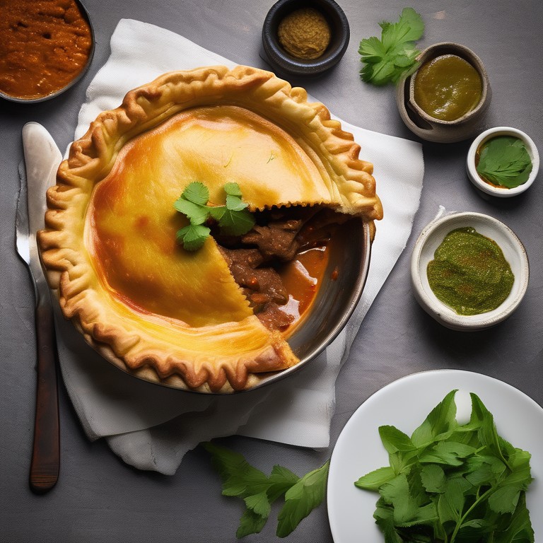Mauritian Beef Curry Pie with Flaky Pastry Crust
