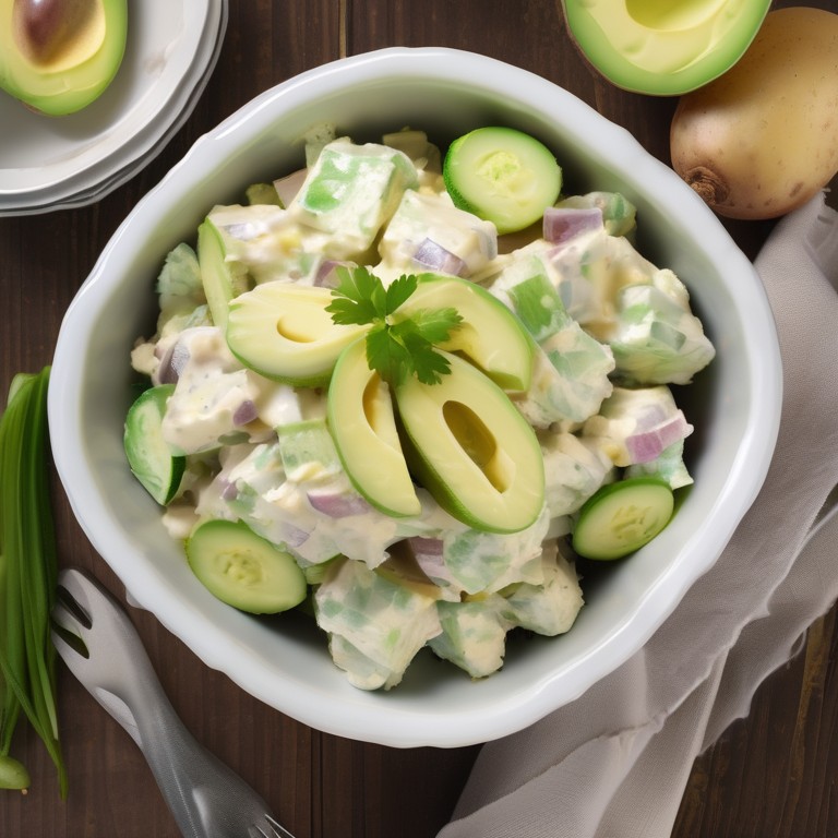 Potato Salad with Mayo, Cucumber, and Avocado