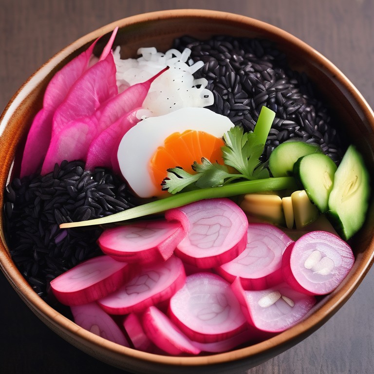 Black and Pink Rice Bowl