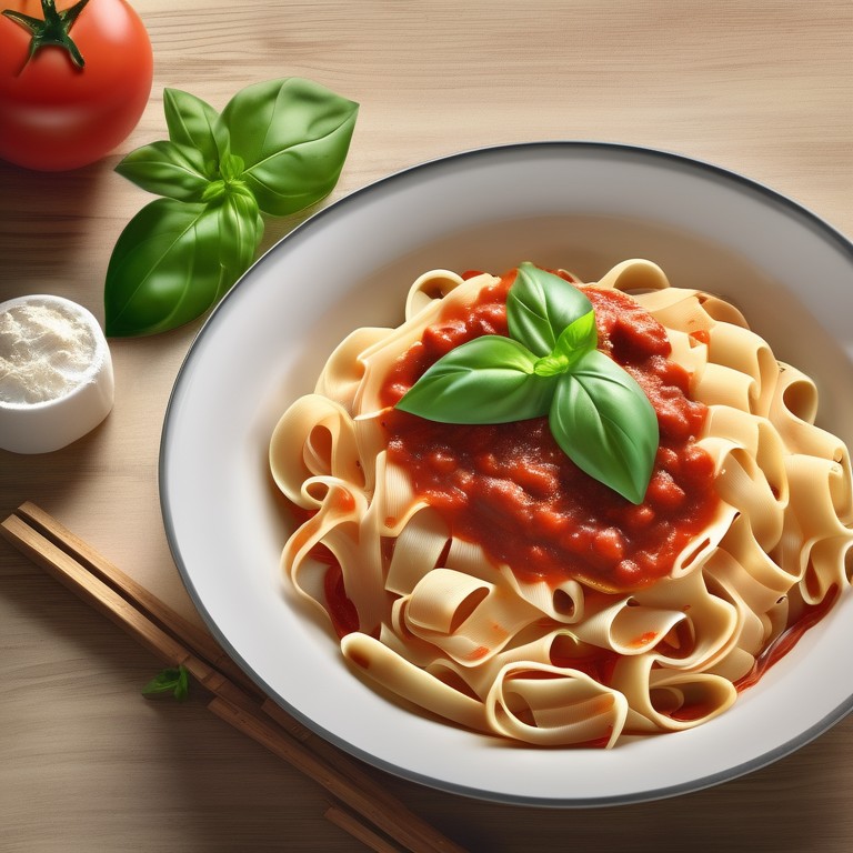 Egg Noodles with Tomato Sauce
