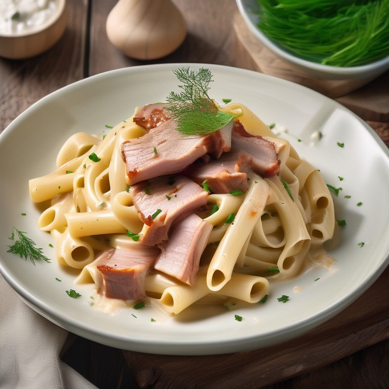 Creamy Pasta with Smoked Pork Belly