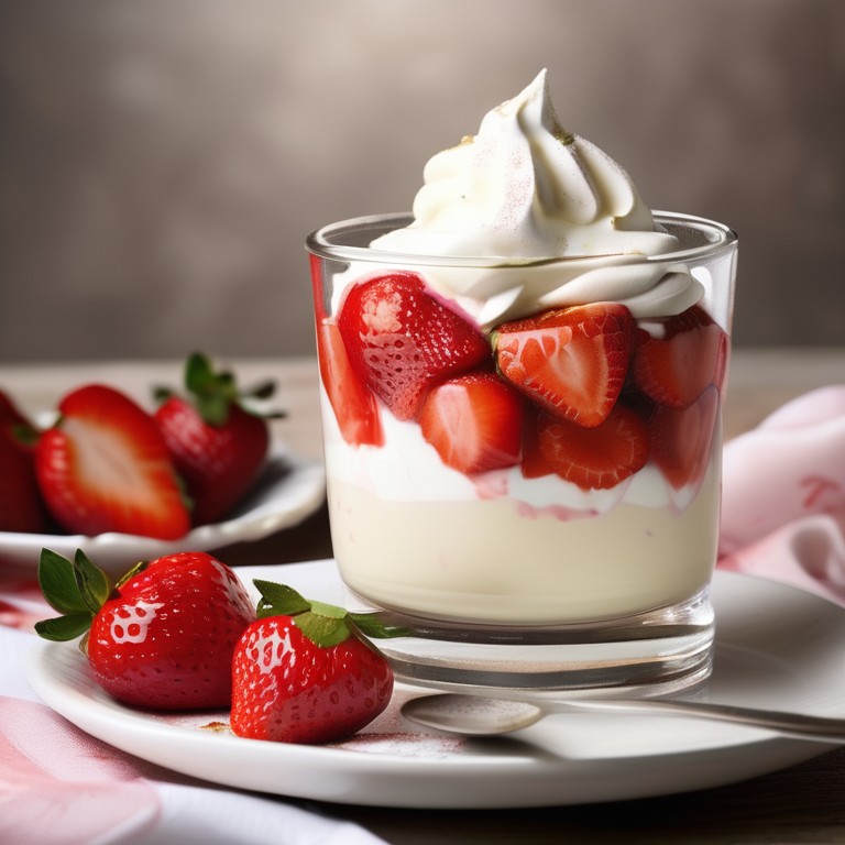 Whipped Cream and Strawberry Dessert
