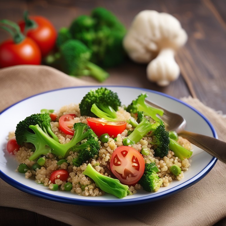 Bulgur-Quinoa-Salat mit Brokkoli und Tomaten