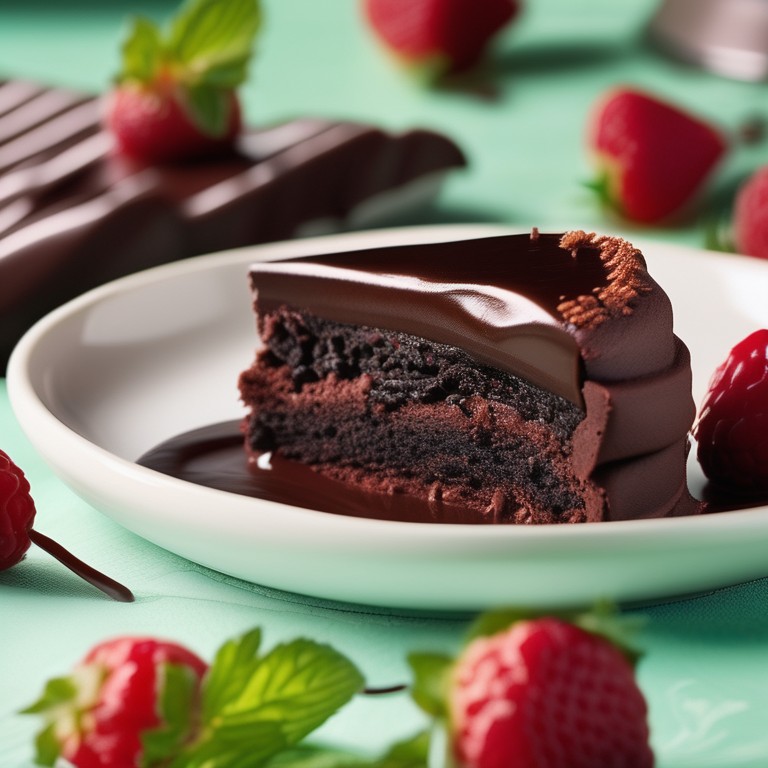 Rich Chocolate Fudge Cake with Chocolate Ganache