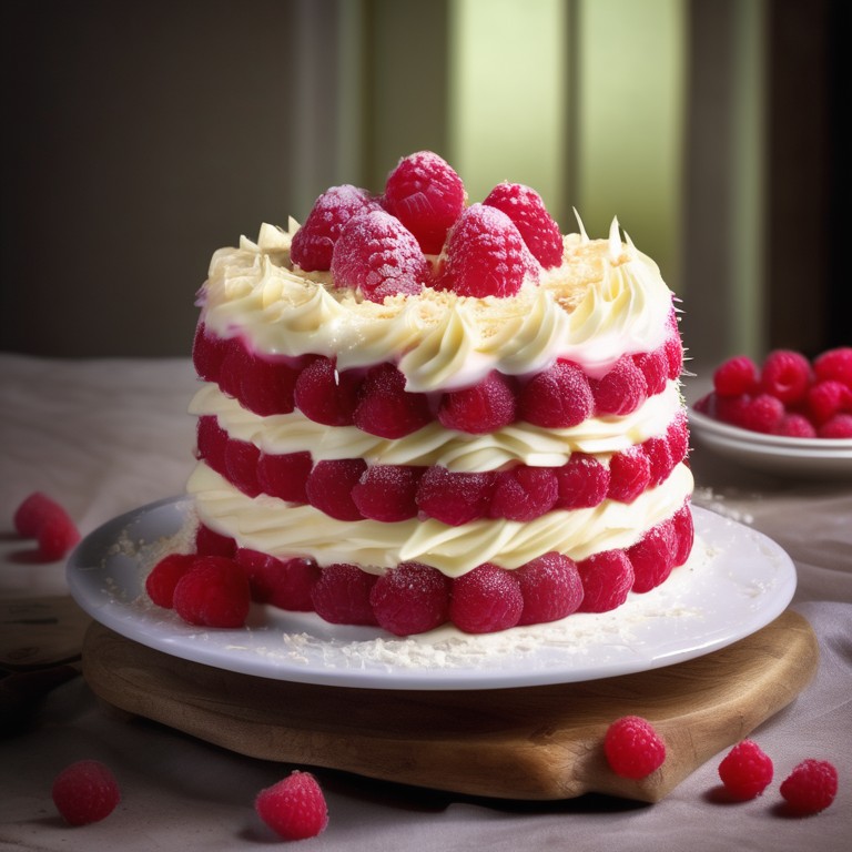 Raspberry and White Chocolate Cake with Buttercream