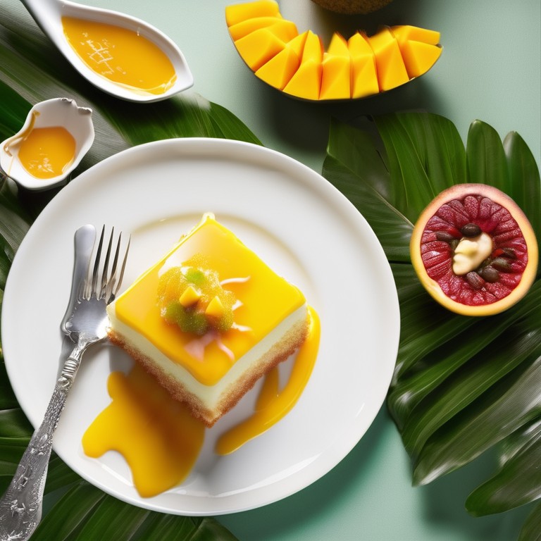 Mango and Passionfruit Sponge Cake with Mango Glaze