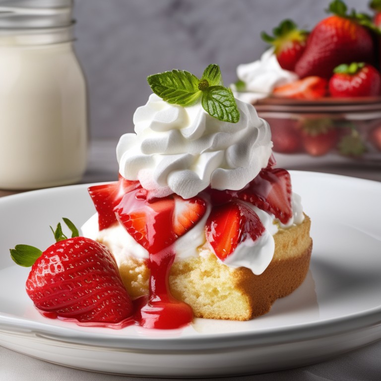 Strawberry Shortcake with Fresh Whipped Cream