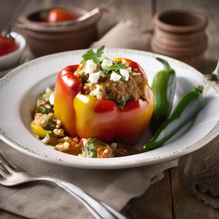 Courgette and Feta Stuffed Peppers