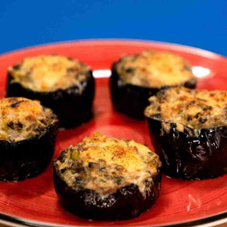 Berenjenas rellenas de champiñones
