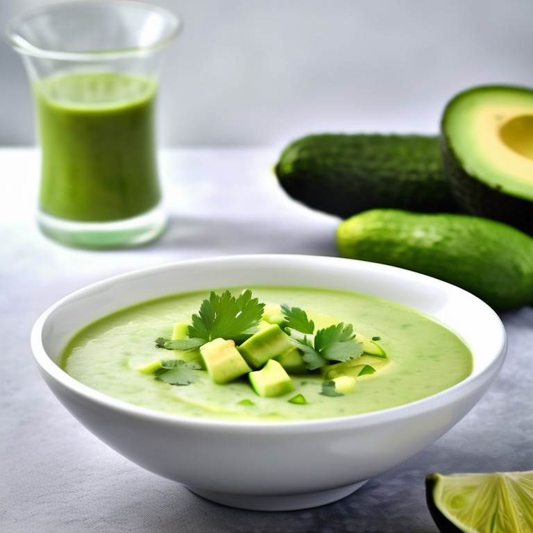 Chilled Cucumber Avocado Soup