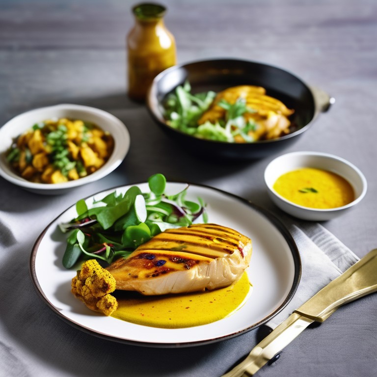 Turmeric Chicken with Garlic-Ginger Sauce